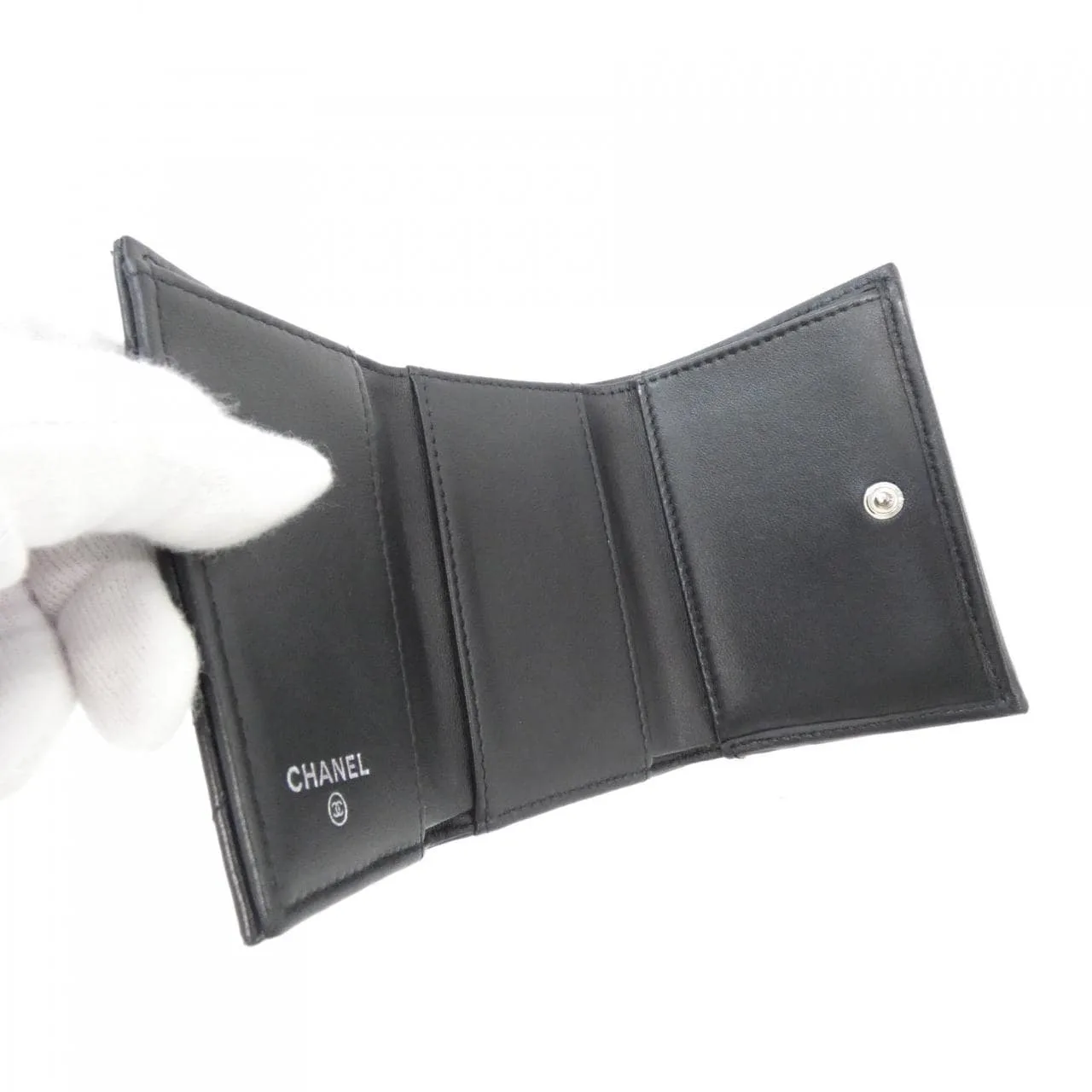 CHANEL Timeless Classic AP0230 銀包 羊皮 黑色 羊皮 中古品A - 縮圖 5