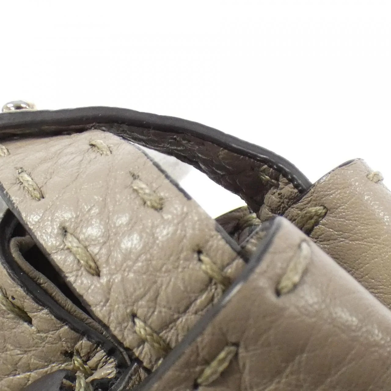 FENDI Peekaboo 8BN244 N8K Handbag Python 黑色 蟒蛇皮 中古品A - 縮圖 4