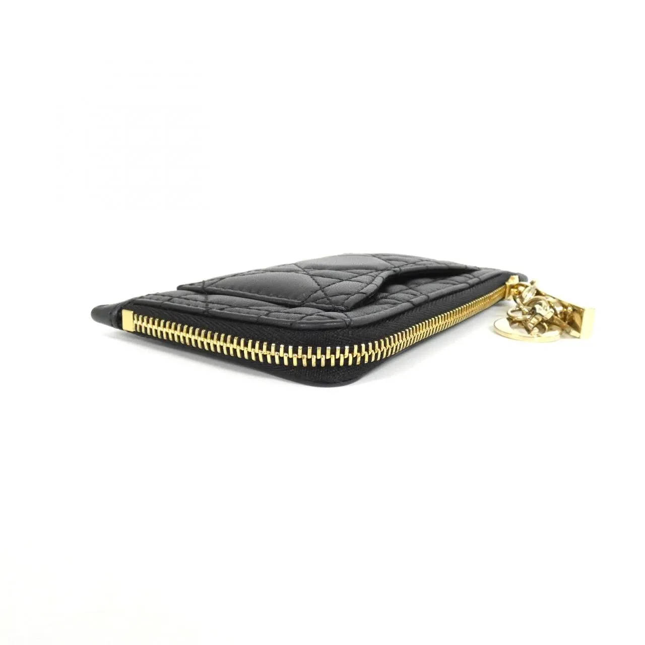 DIOR Lady Dior S0965ONMJ Coin Case Lambskin 黑色 羊皮 中古品A - 縮圖 3
