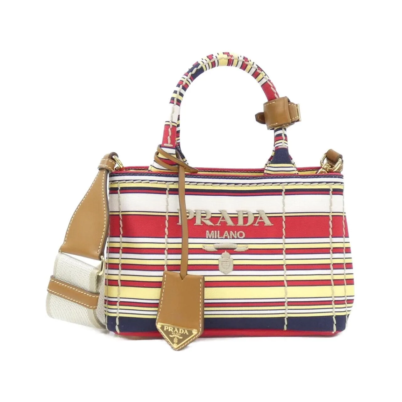 PRADA 1BA038 Handbag Canvas Black