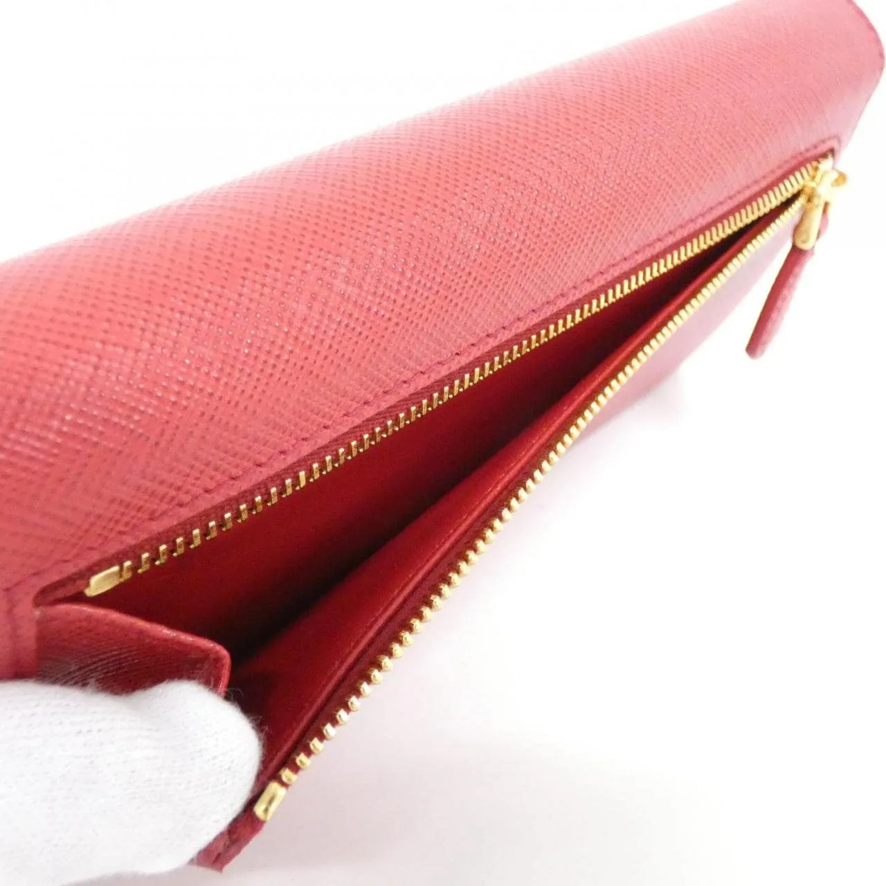 PRADA 1MH132 銀包 黑色 中古品A - 縮圖 8