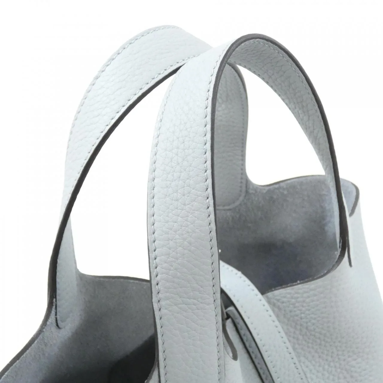 HERMES Picotin 056289CK Handbag Clemence Blue Clemence Leather Unused - Thumbnail 4