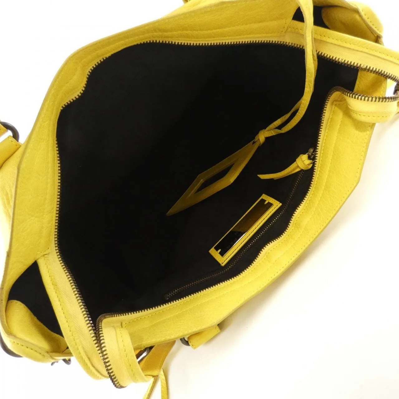 BALENCIAGA Le City 115748 D94JT Handbag Lambskin 黑色 羊皮 中古品A - 縮圖 8