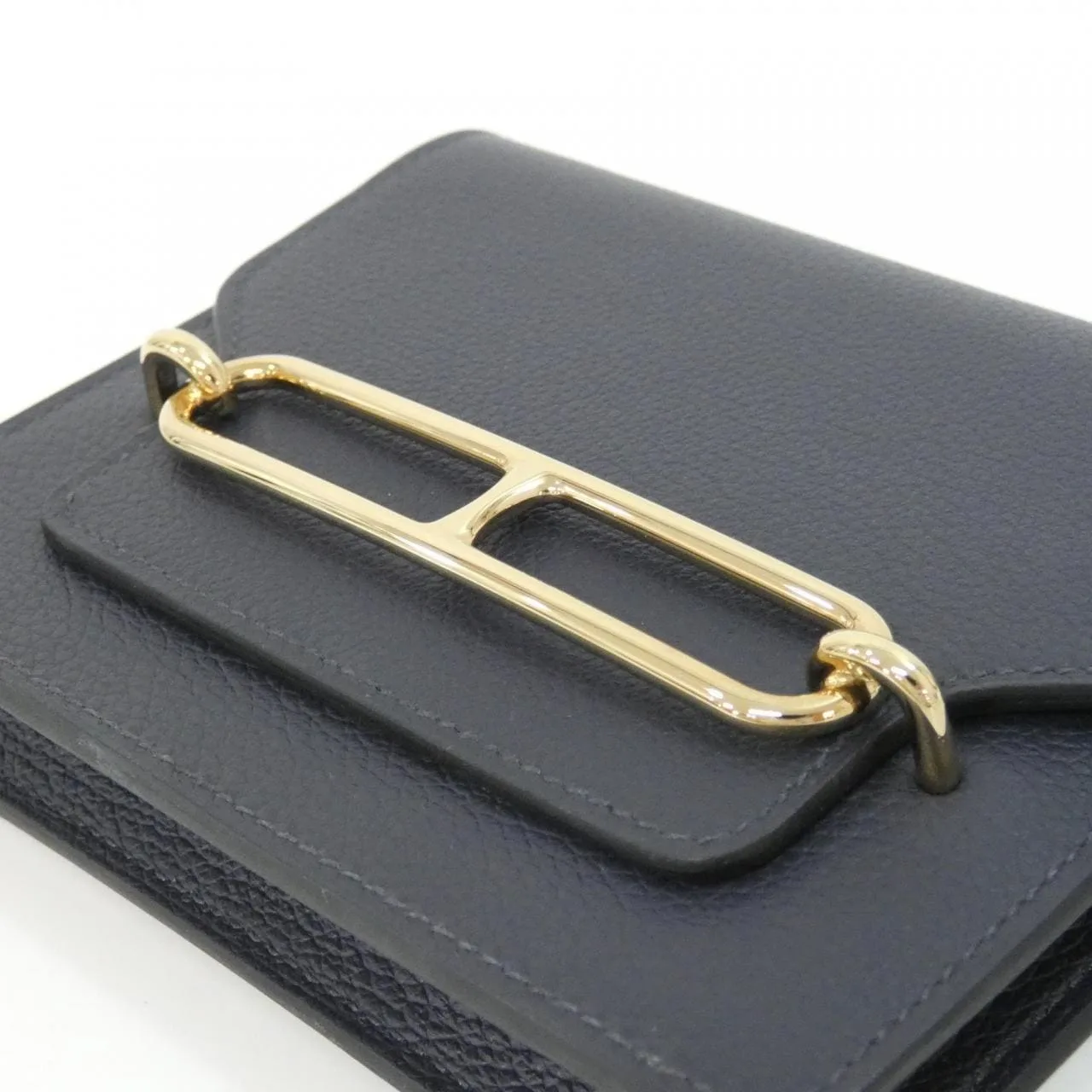 HERMES 082053CP 銀包 藍色 中古品A - 縮圖 4