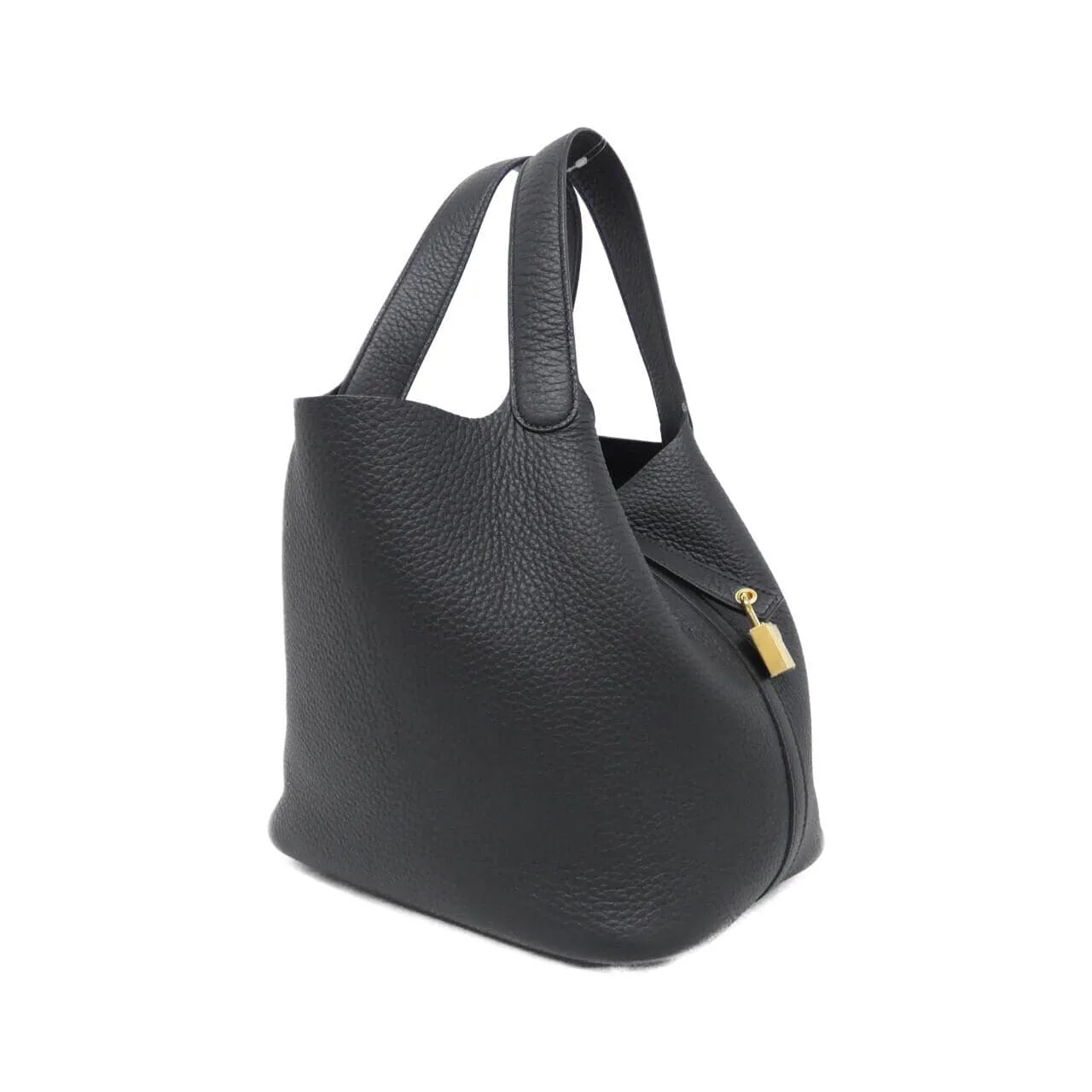 HERMES Picotin 060991CC Handbag Clemence Black