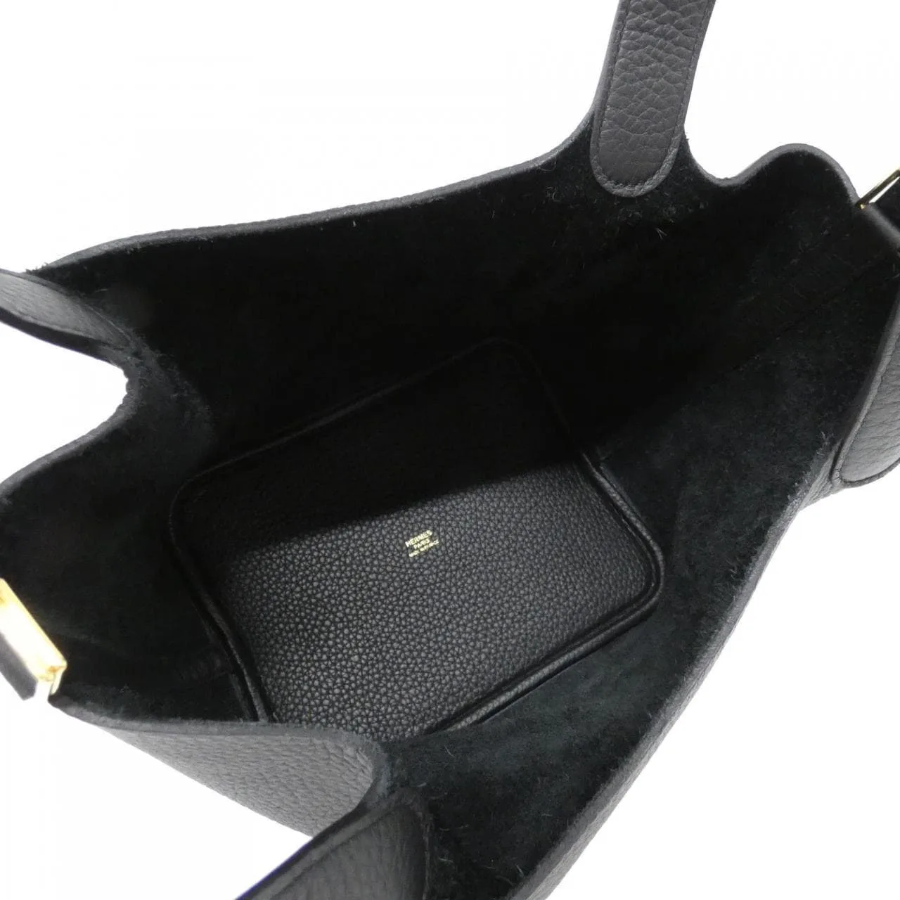 HERMES Picotin 060991CC Handbag Clemence Black Clemence Leather Rank A - Thumbnail 6