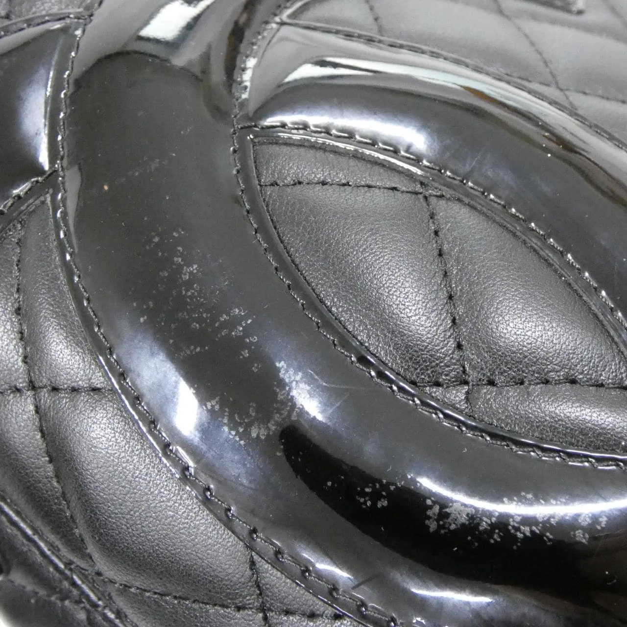 CHANEL Cambon 25167 Handbag Patent Leather 4