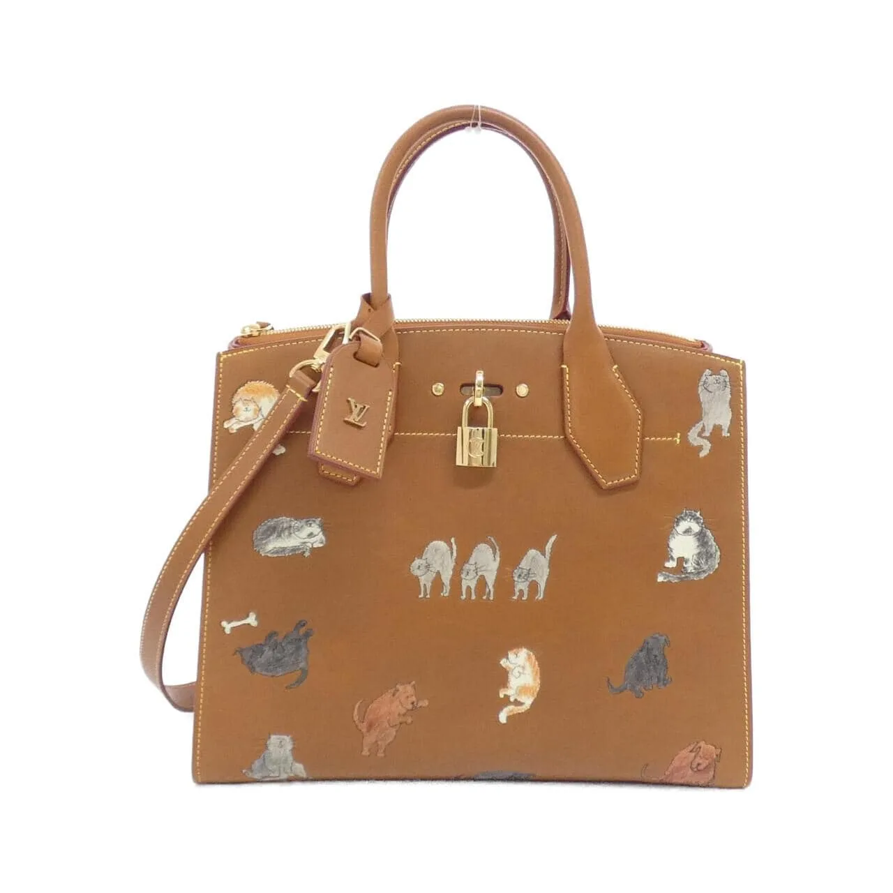 LOUIS VUITTON Steamer M52969 Handbag Lambskin Camel