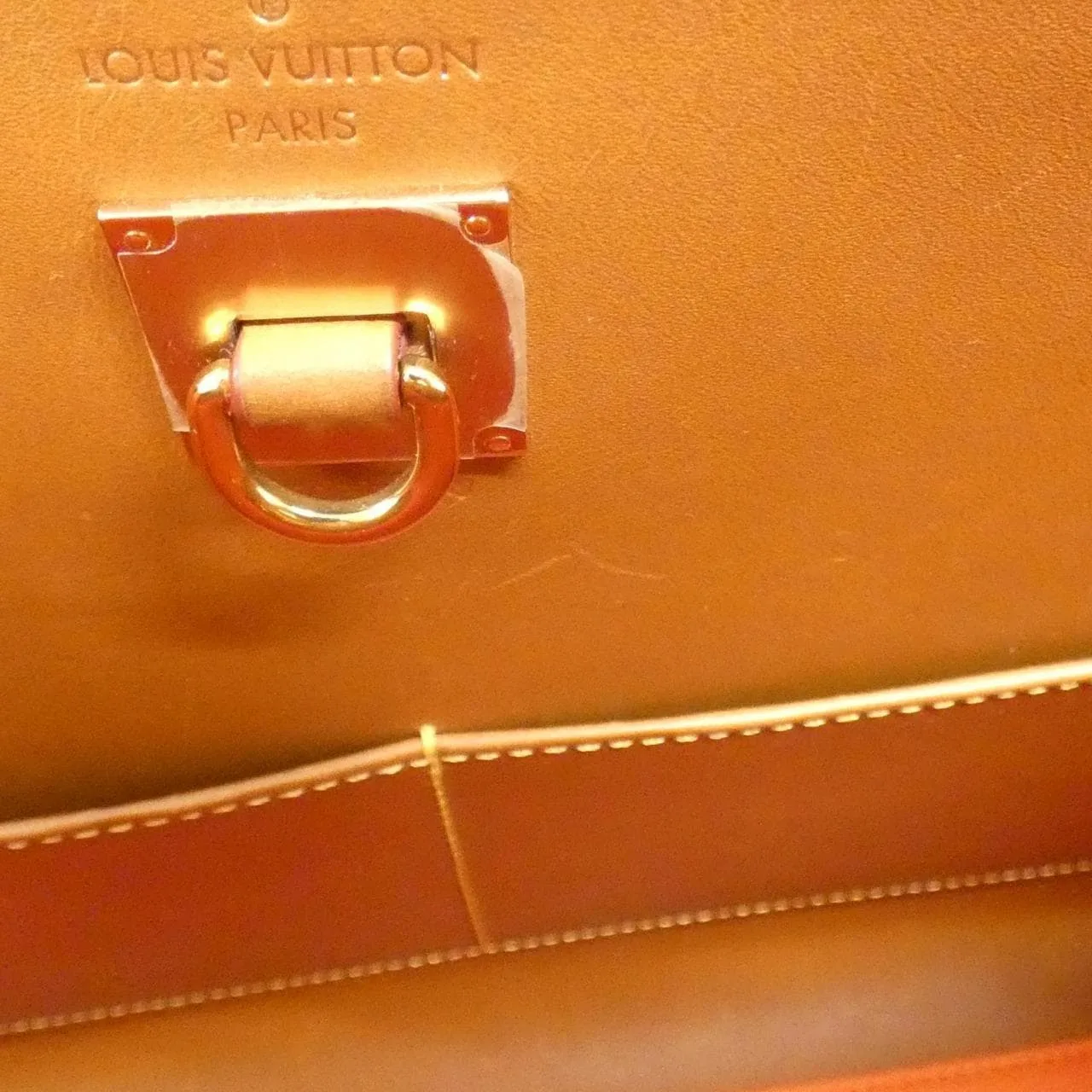 LOUIS VUITTON Steamer M52969 Handbag Lambskin Camel Lambskin Rank A - Thumbnail 10