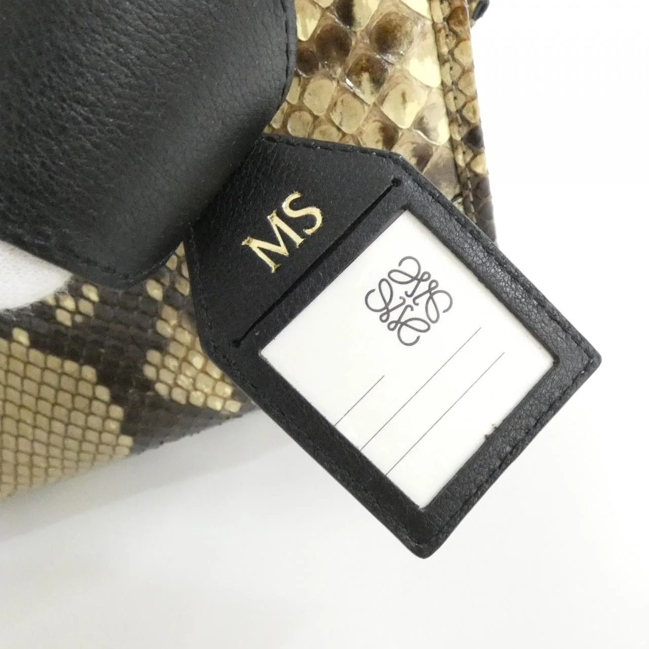 LOEWE Amazona Handbag Python Black Python Rank A - Thumbnail 4