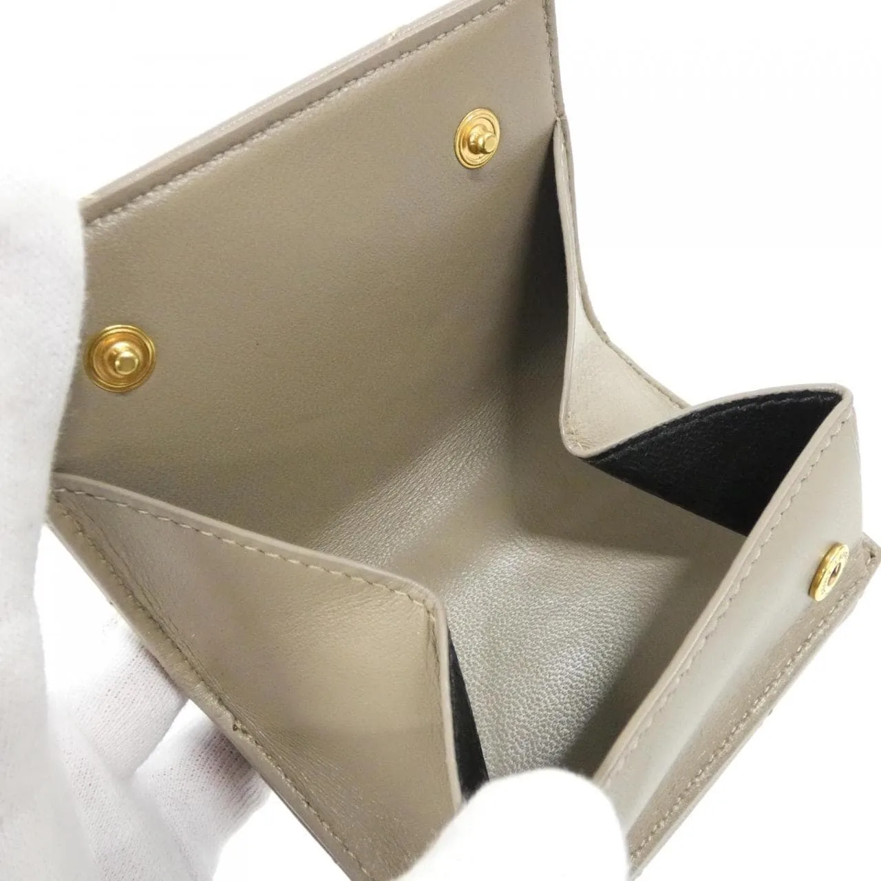 SAINT LAURENT 668274 AAA44 Wallet Lambskin 黑色 羊皮 中古品A - 縮圖 6