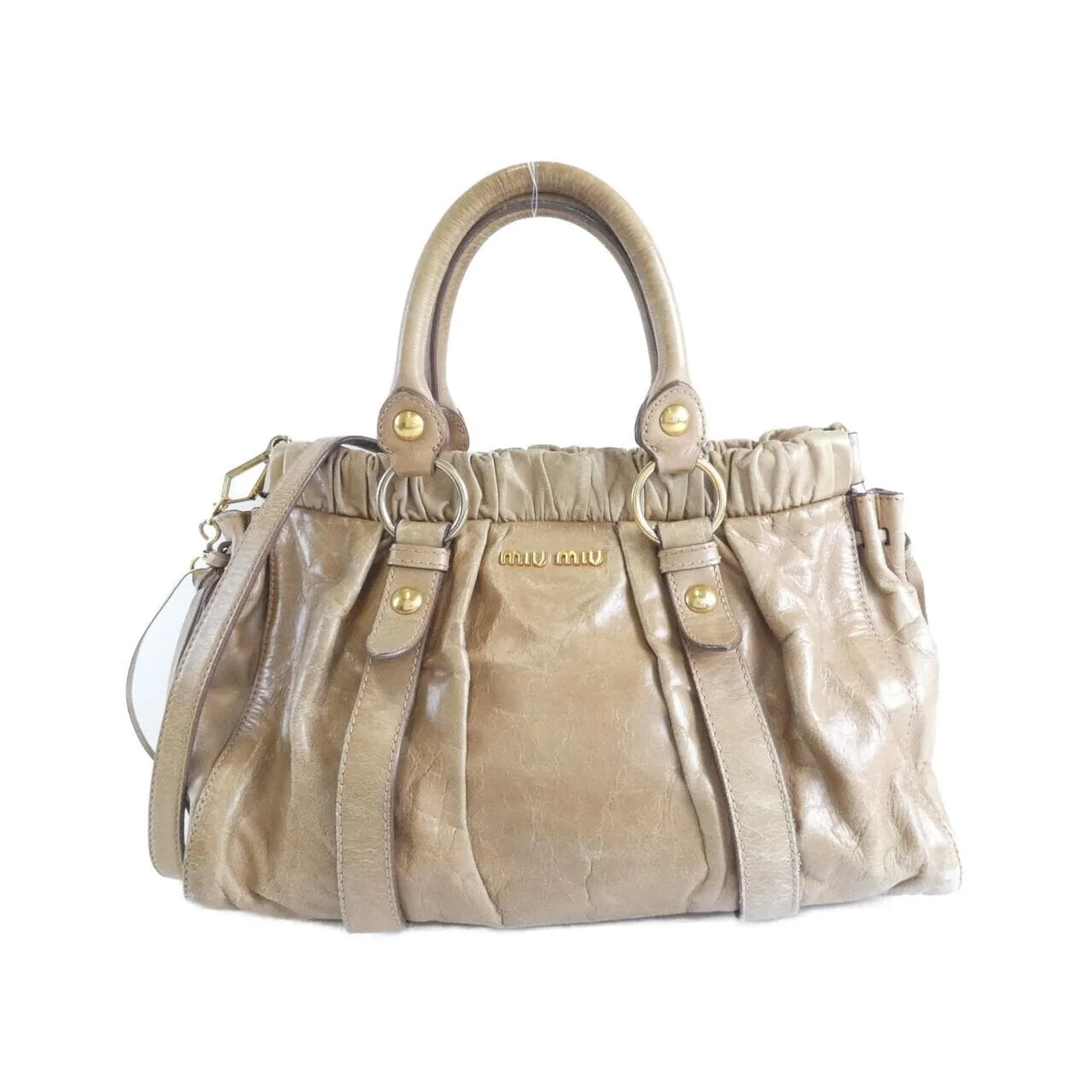 MIU MIU Handbag Leather Brown
