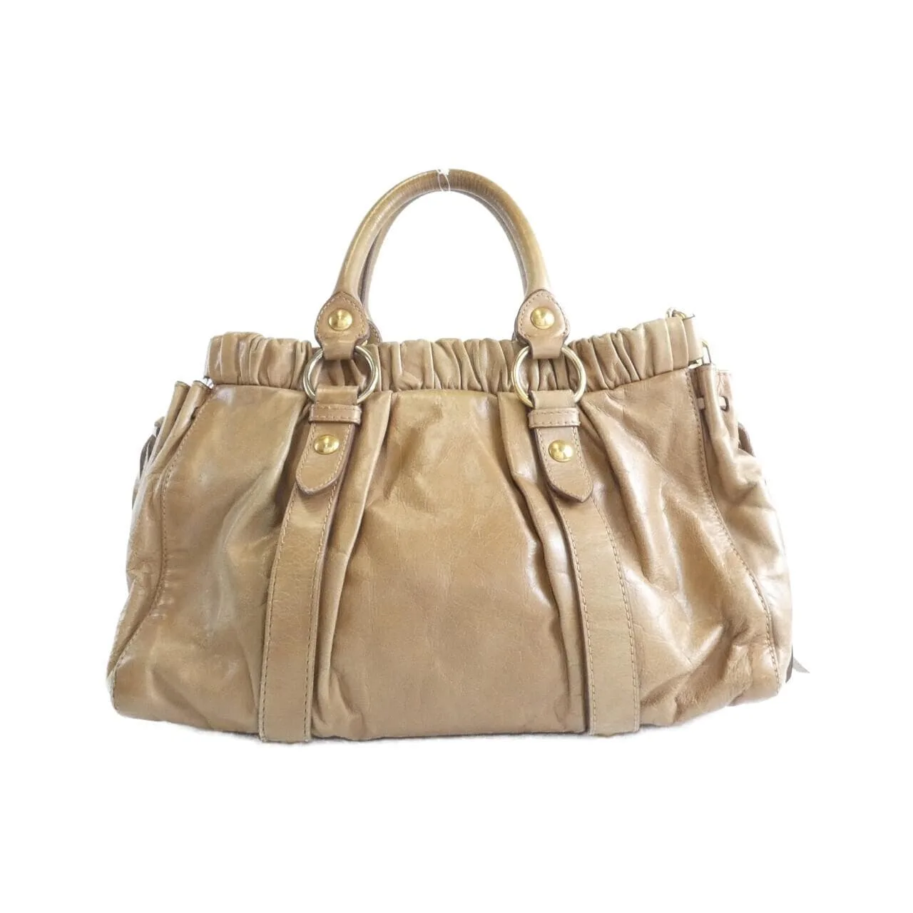 MIU MIU Handbag Leather Brown Leather - Thumbnail 2