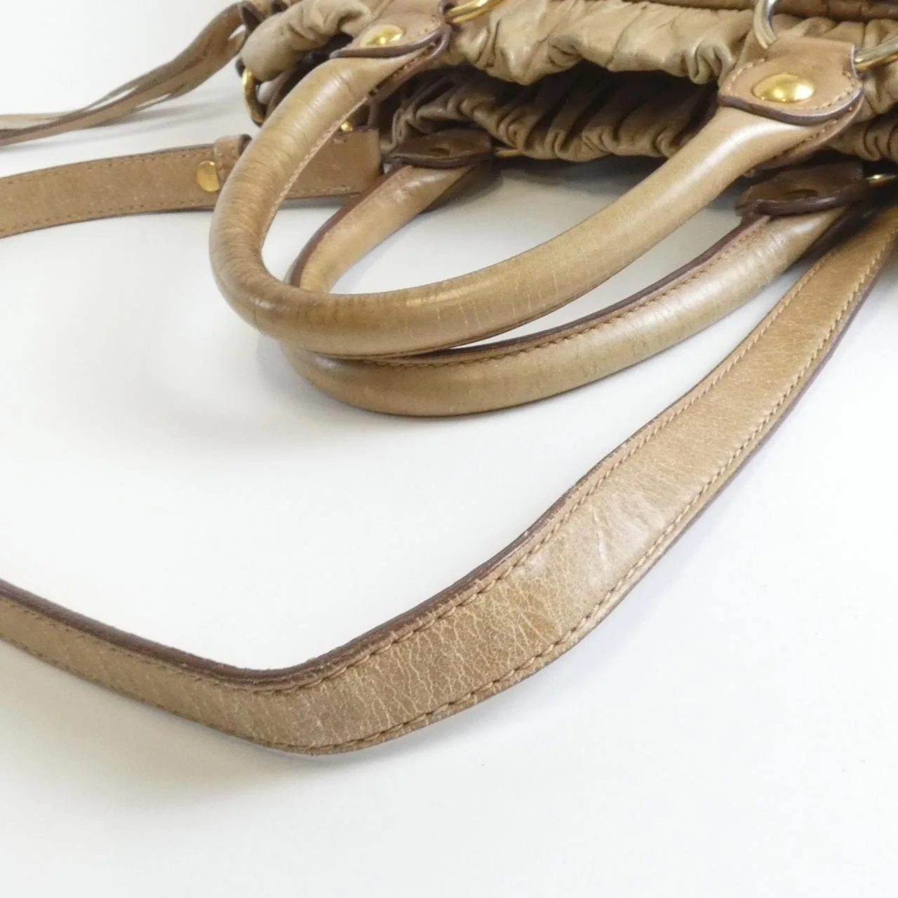 MIU MIU Handbag Leather Brown Leather - Thumbnail 6