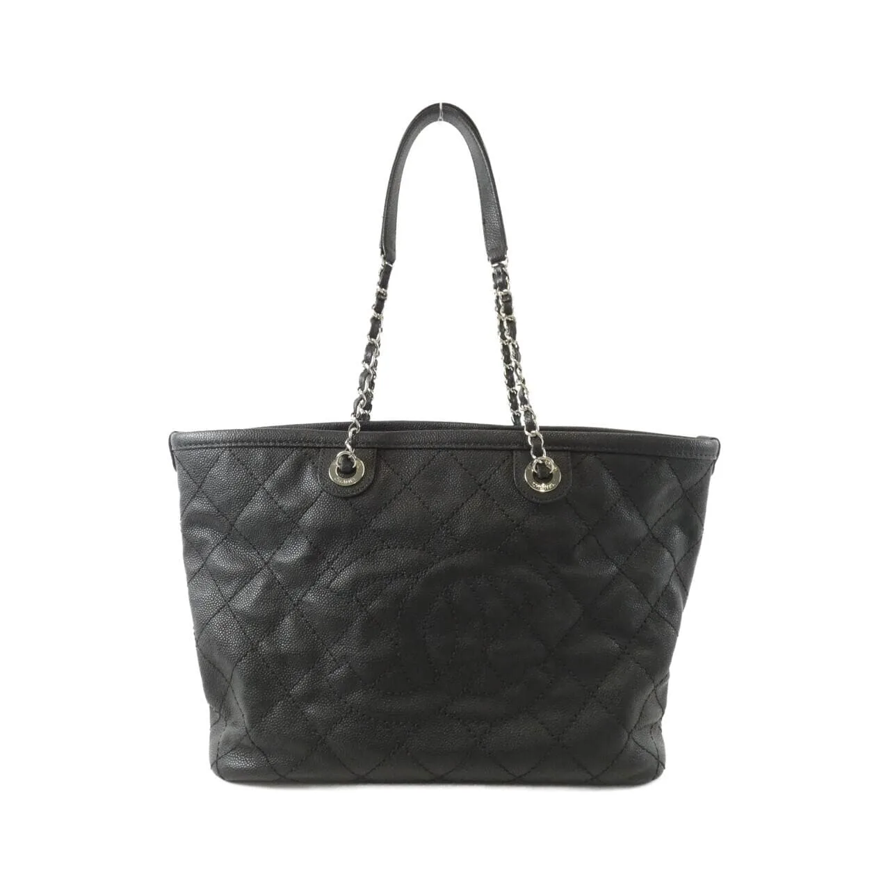 CHANEL 92754 Handbag Grained Calfskin Black