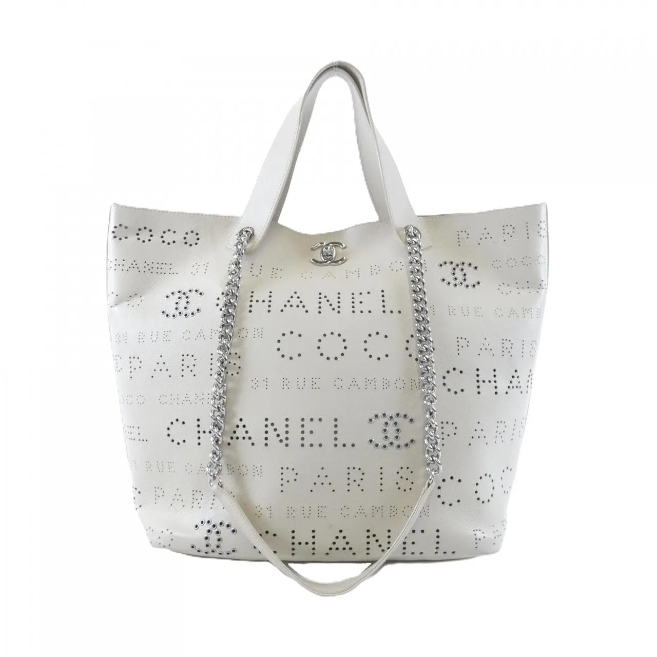 CHANEL AS0303 Handbag Tweed Blue