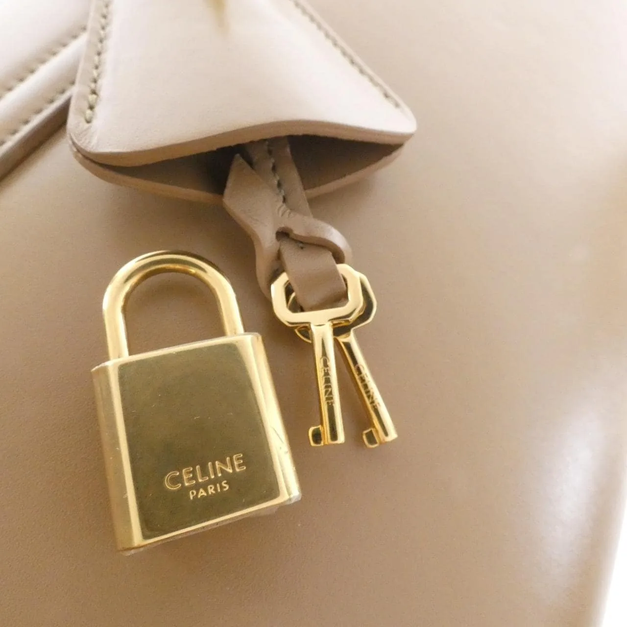 CELINE 16 188003BEY Handbag Leather Black Leather Rank A - Thumbnail 6