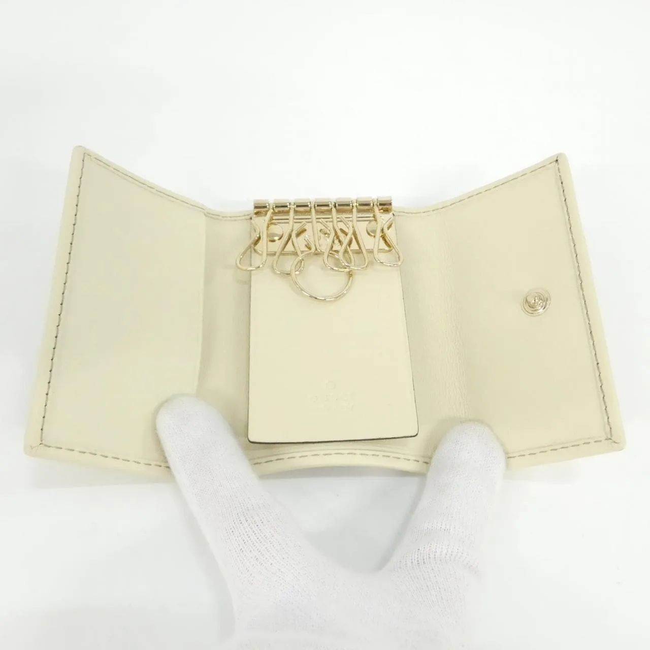 GUCCI 181599 Key Case Canvas Beige Canvas Rank A - Thumbnail 5