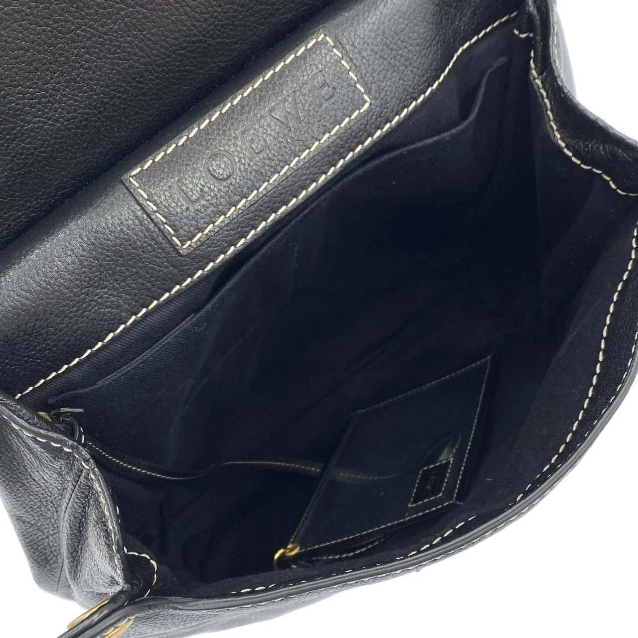 LOEWE Handbag Leather Black Leather Rank A - Thumbnail 9