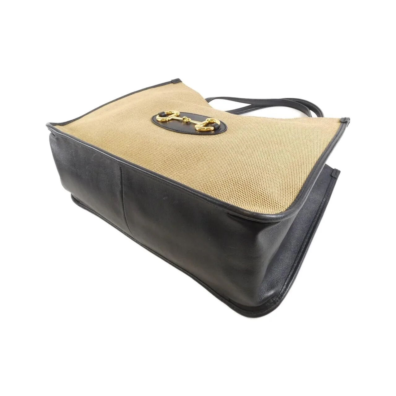 GUCCI Horsebit 1955 623694 H58GG 手提包 帆布 黑色 帆布 中古品B - 縮圖 3