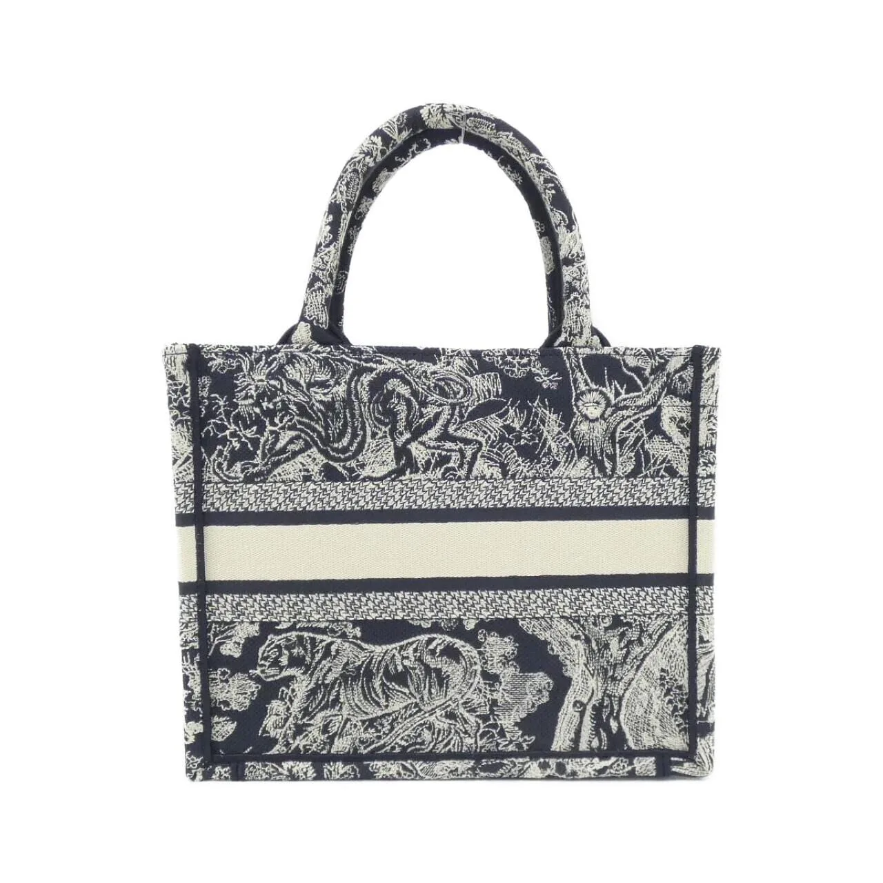 DIOR Book Tote M1265ZRGO Tote Canvas Blue Canvas Rank A - Thumbnail 2