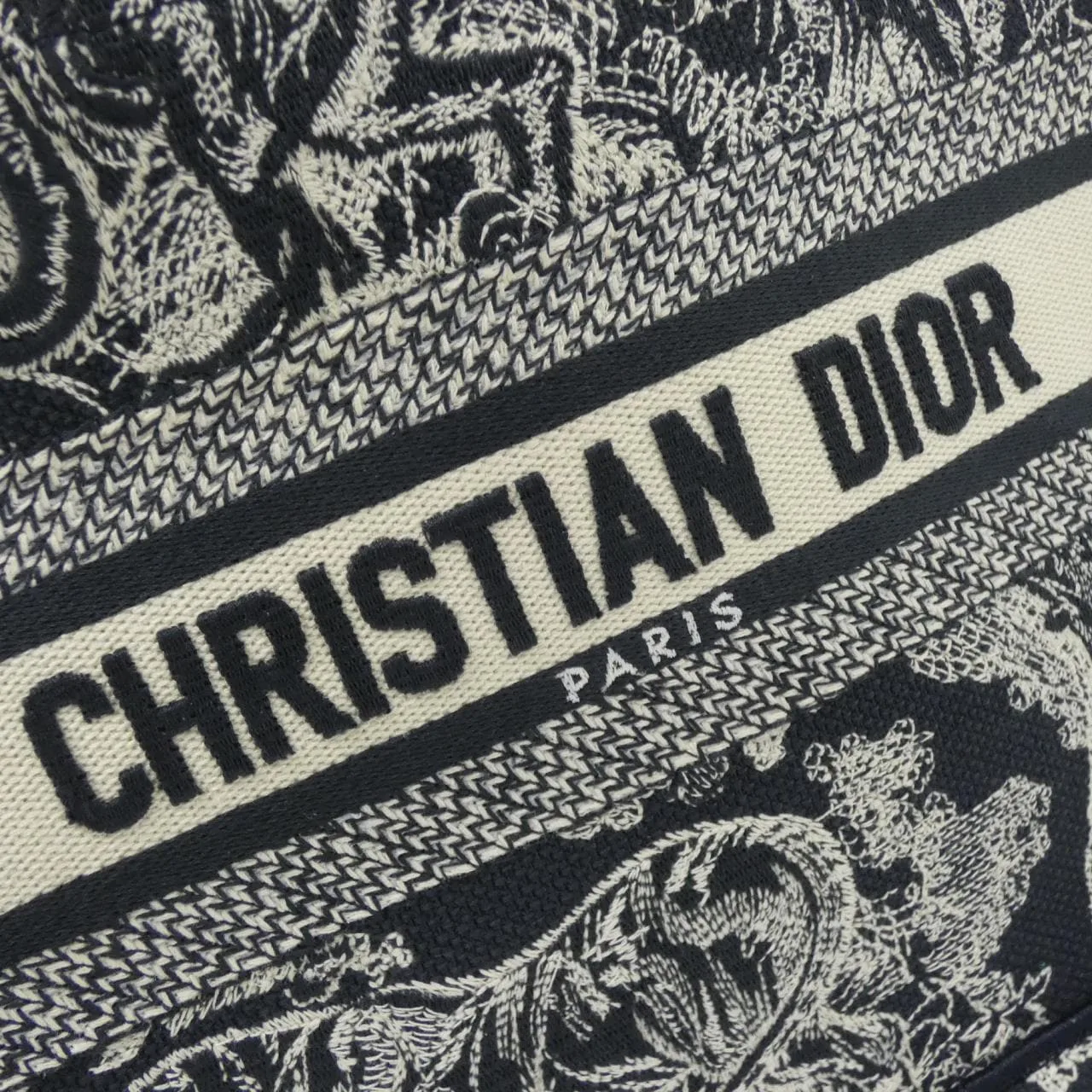 DIOR Book Tote M1265ZRGO Tote Canvas Blue Canvas Rank A - Thumbnail 4
