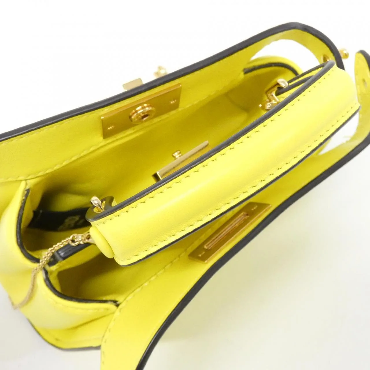 FENDI Peekaboo 7AS294 ABVE 手提包 皮革 黑色 皮革 中古品A - 縮圖 7