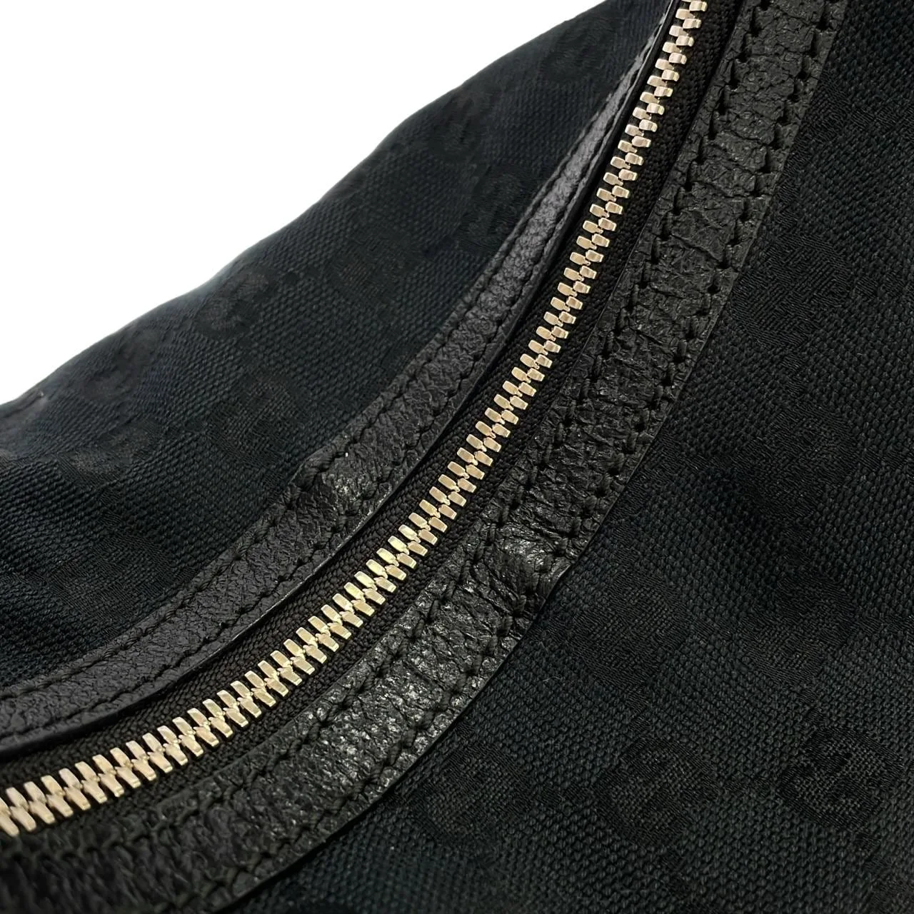 GUCCI 145764 肩背包 帆布 黑色 帆布 中古品A - 縮圖 4