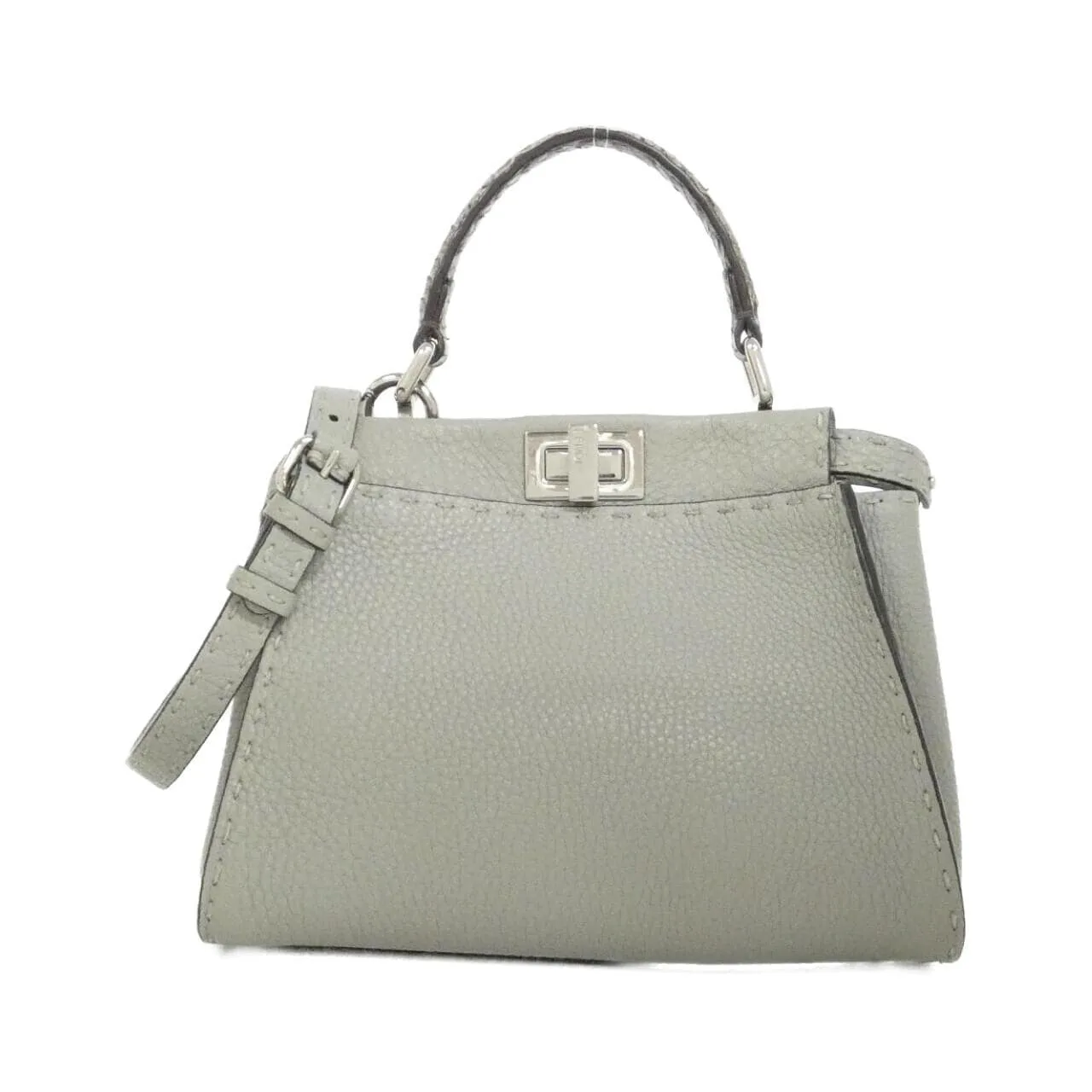 FENDI Peekaboo 8BN244 ALFW Handbag Python Grey