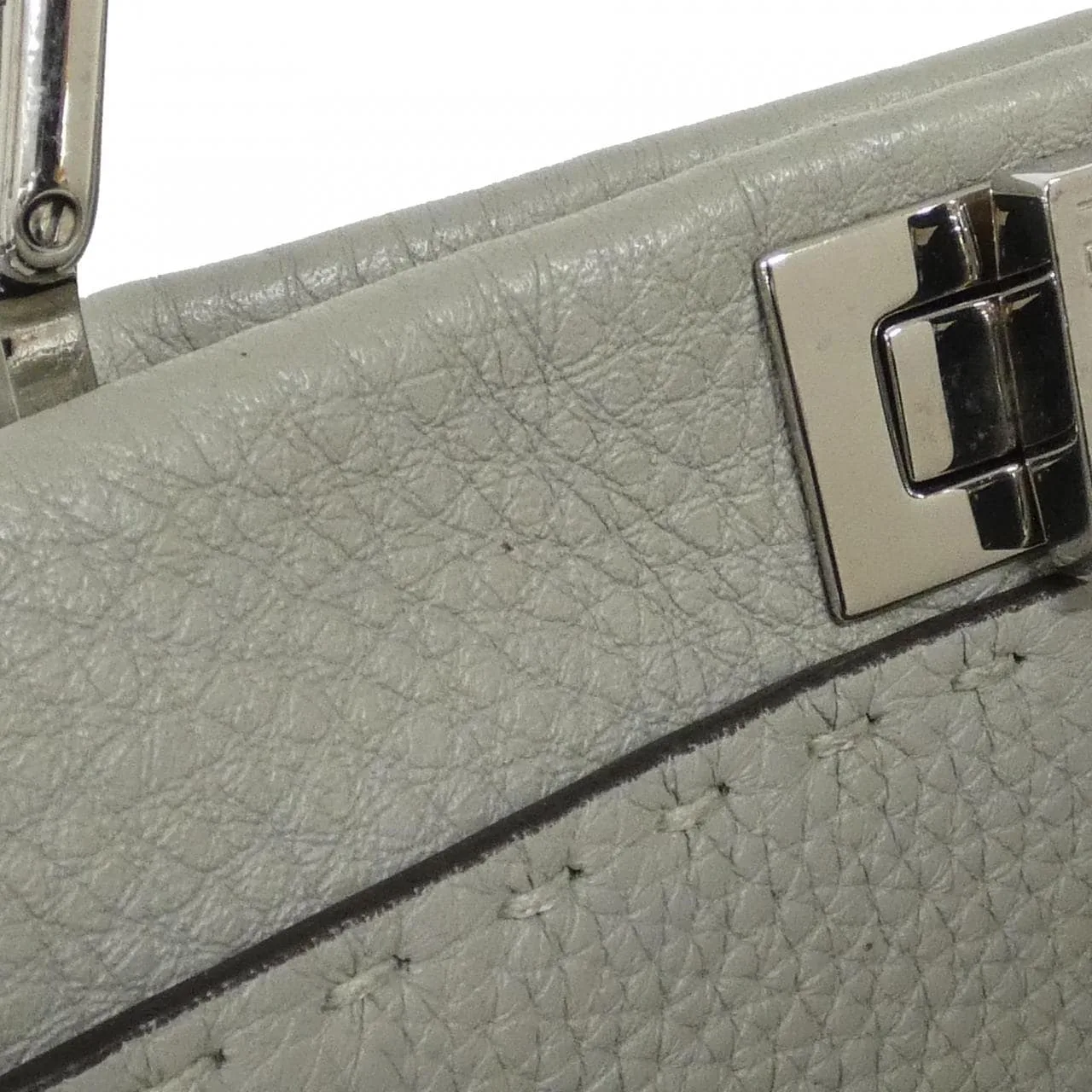 FENDI Peekaboo 8BN244 ALFW Handbag Python 灰色 蟒蛇皮 中古品A - 縮圖 6
