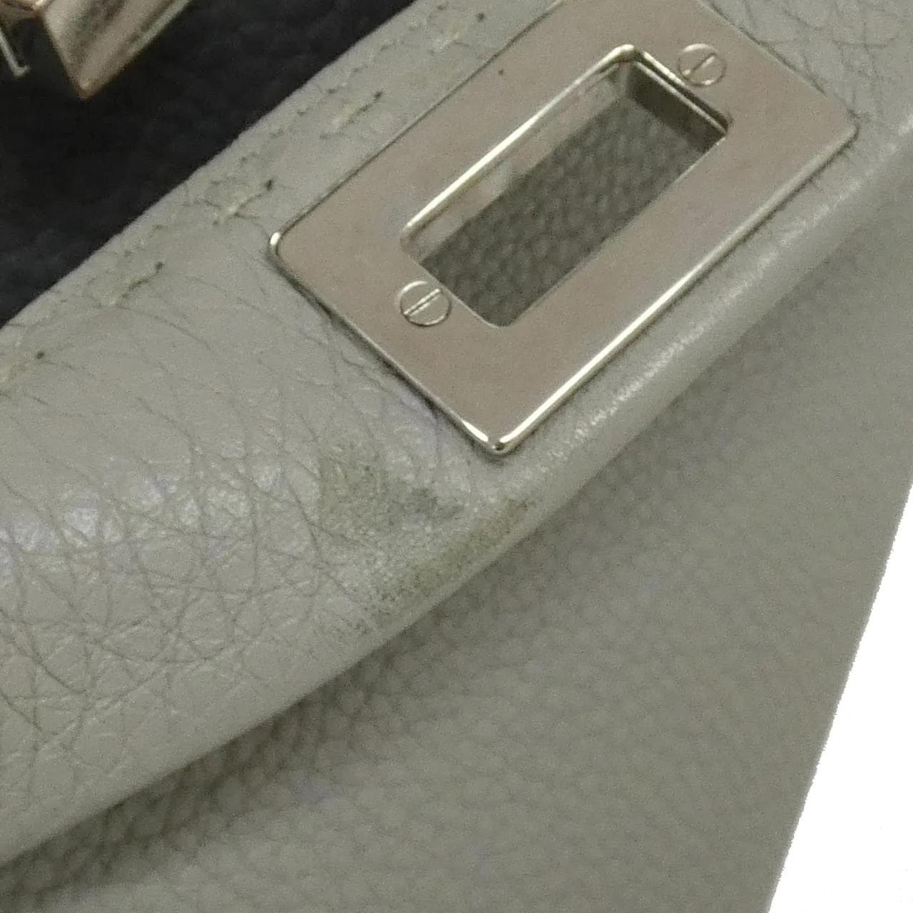 FENDI Peekaboo 8BN244 ALFW Handbag Python 灰色 蟒蛇皮 中古品A - 縮圖 10