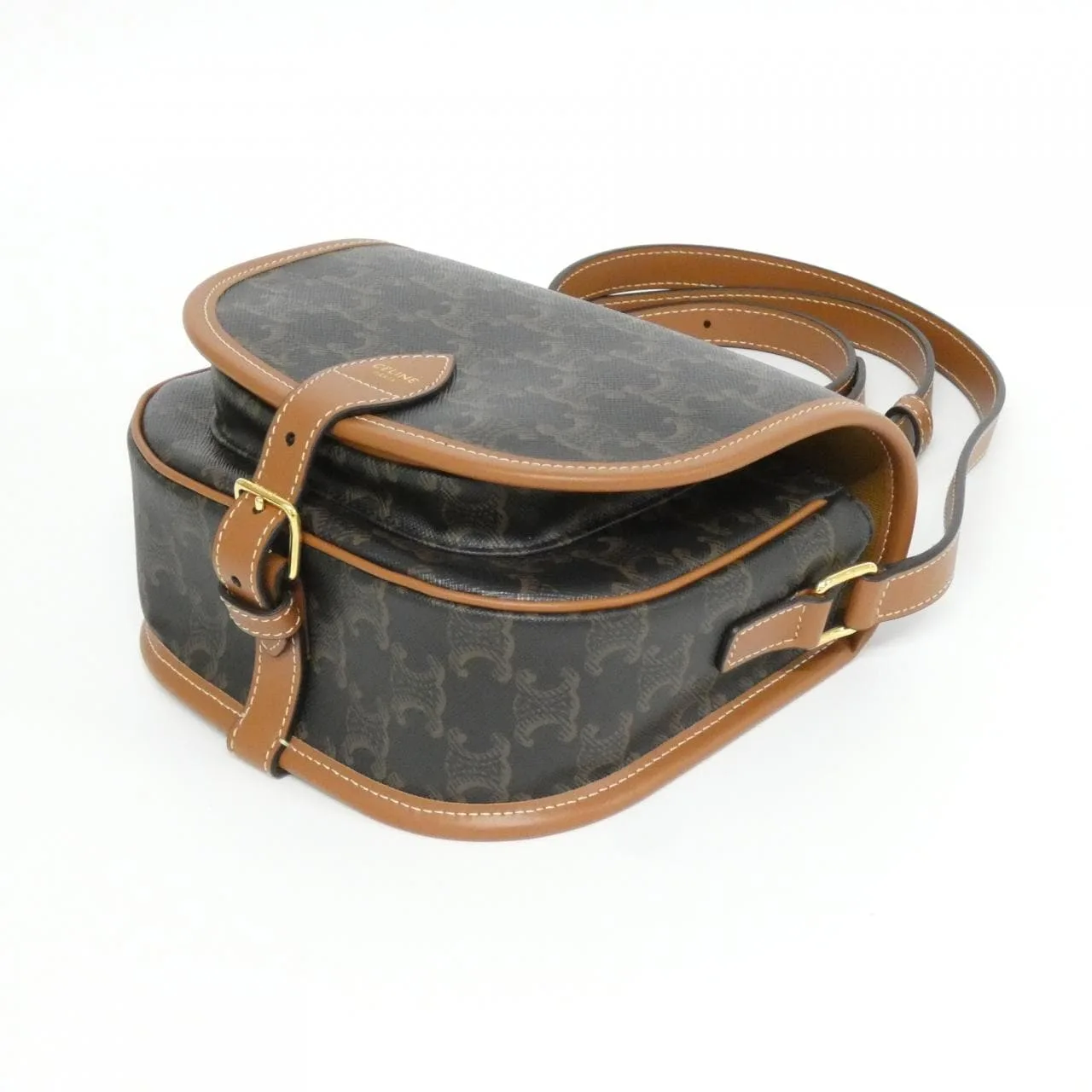 CELINE Triomphe 191502BZJ Shoulder Canvas Black Canvas - Thumbnail 3