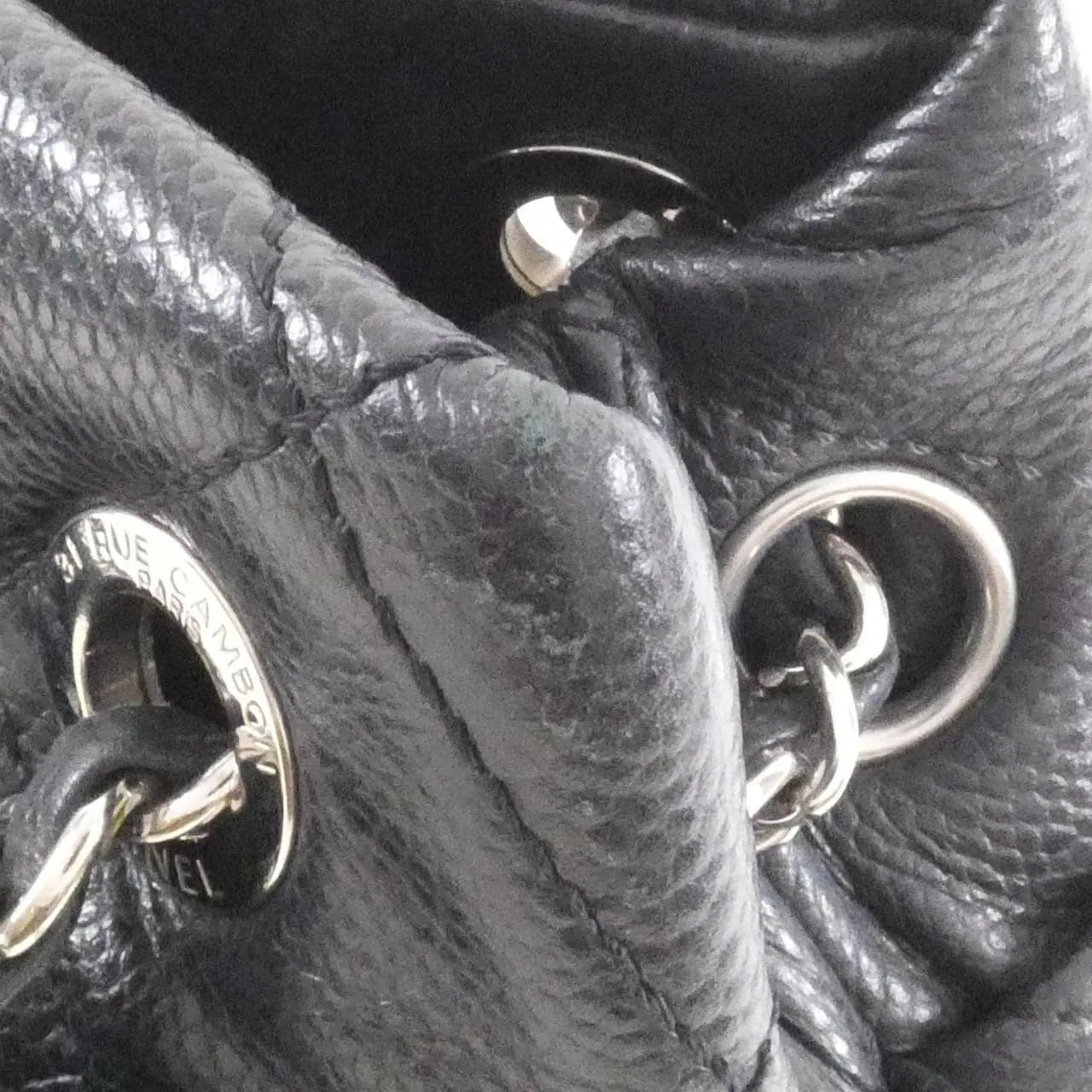 CHANEL 67292 Handbag Grained Calfskin 黑色 荔枝紋牛皮 - 縮圖 5