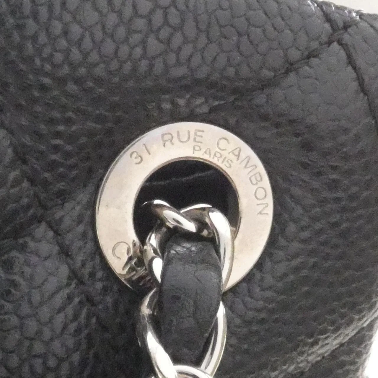 CHANEL 67292 Handbag Grained Calfskin 黑色 荔枝紋牛皮 - 縮圖 6