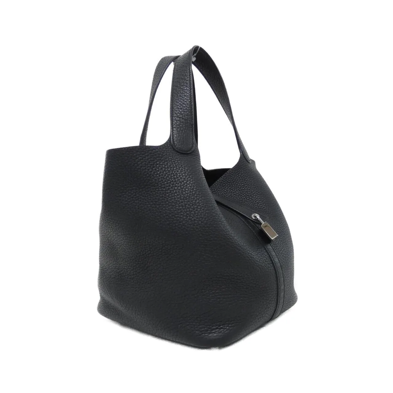 HERMES Picotin 060991CK Handbag Clemence Black
