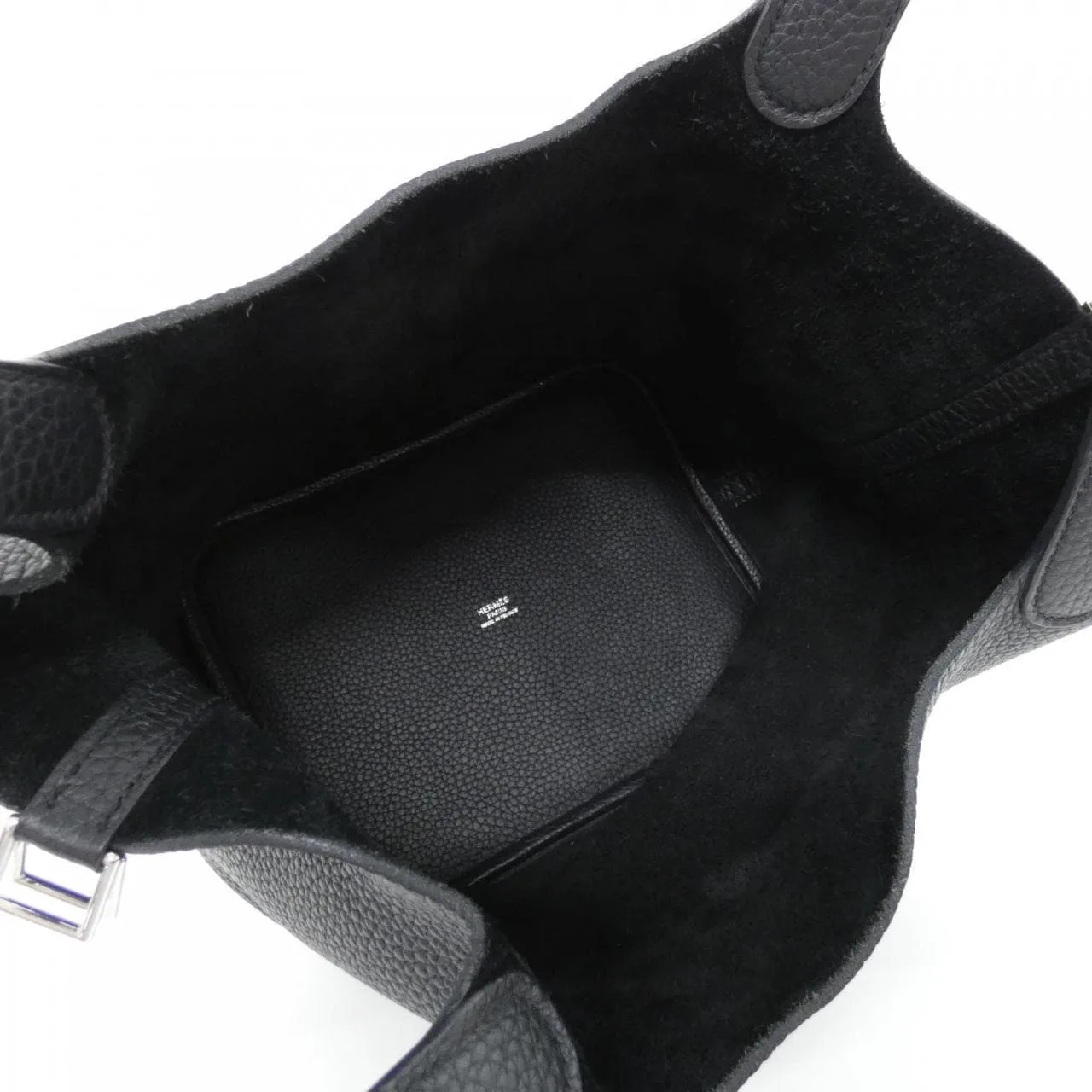 HERMES Picotin 060991CK Handbag Clemence Black Clemence Leather Rank A - Thumbnail 6