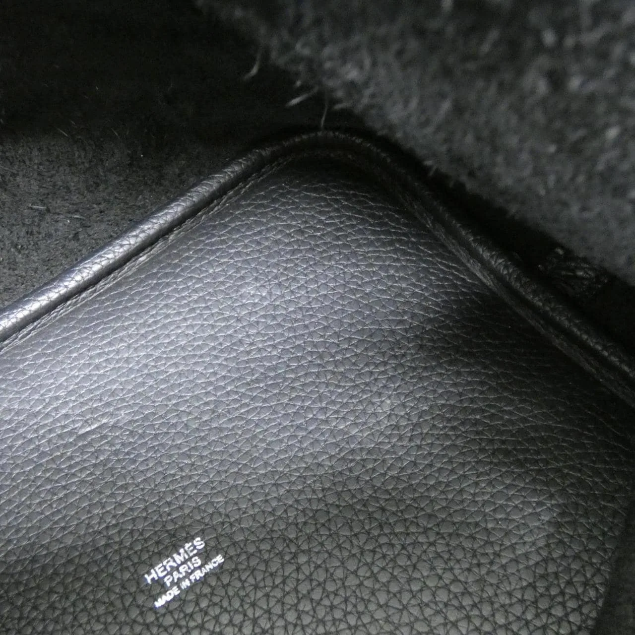HERMES Picotin 060991CK Handbag Clemence Black Clemence Leather Rank A - Thumbnail 7