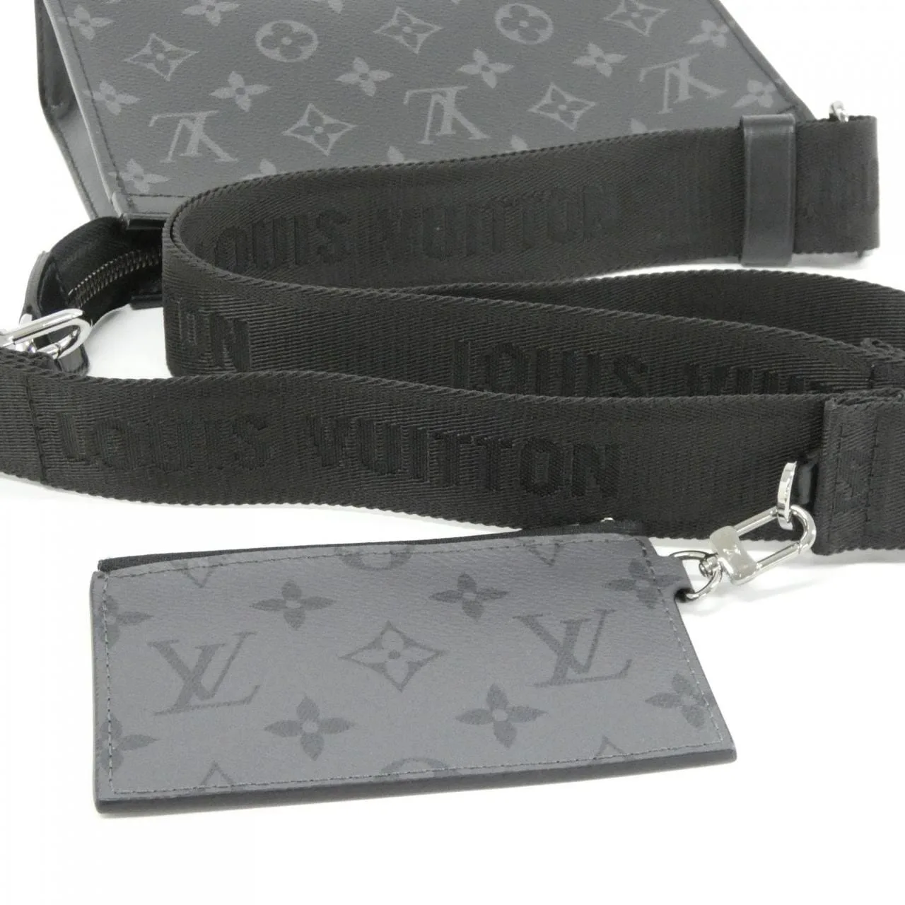 LOUIS VUITTON Eclipse M81124 Shoulder Monogram 黑色 Monogram 中古品A - 縮圖 6