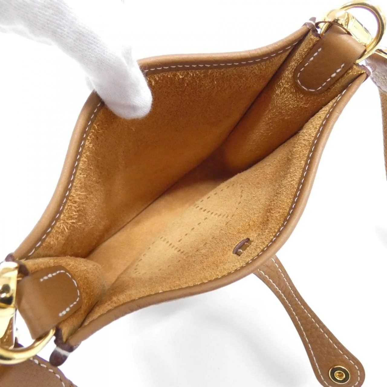 HERMES Evelyne 069426CC Shoulder Clemence Gold Clemence Leather Rank A - Thumbnail 6