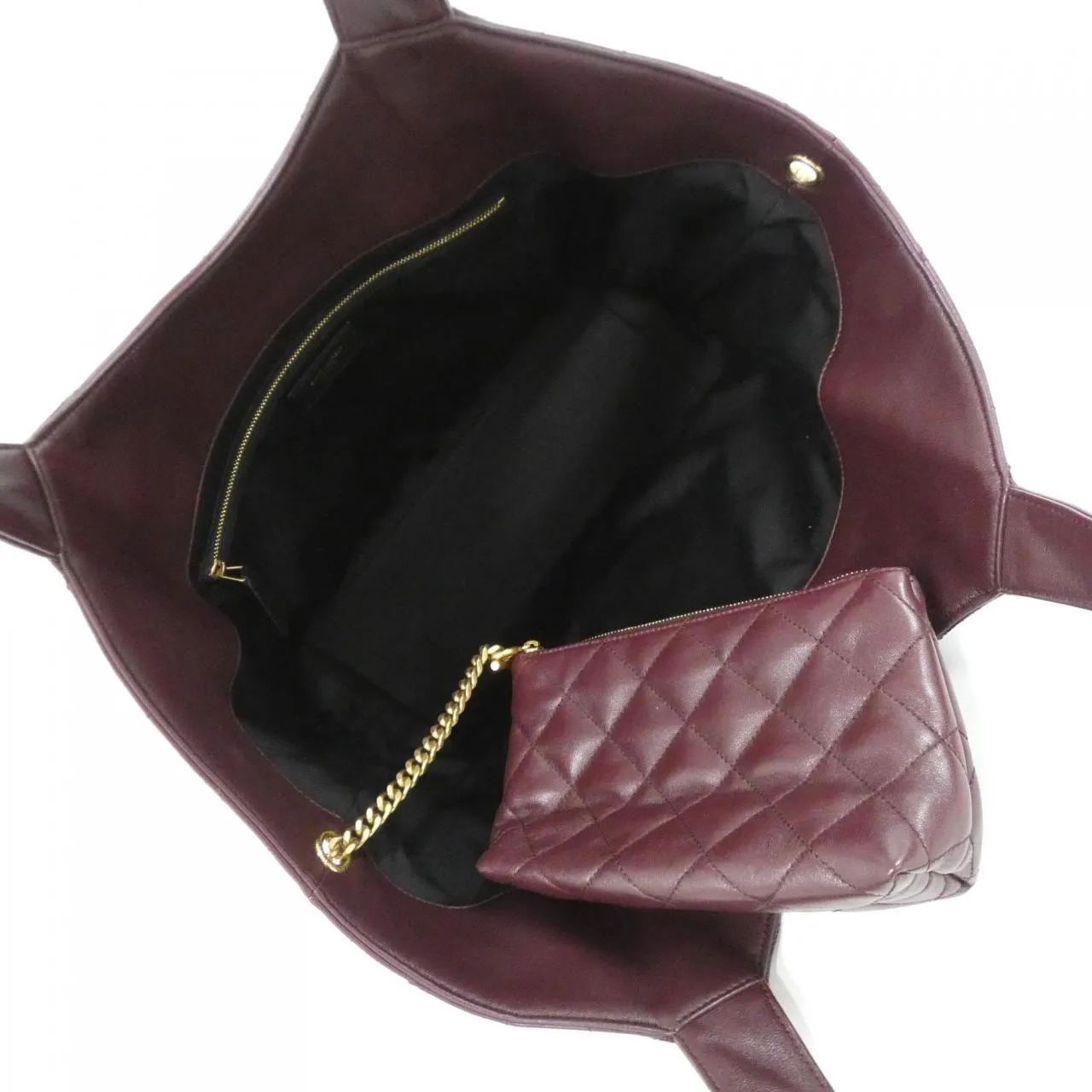 SAINT LAURENT 858191 AAANG Handbag Lambskin 黑色 羊皮 中古品A - 縮圖 9