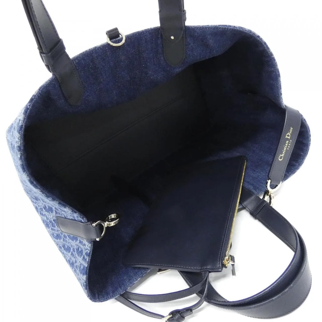 DIOR Toujours M2820ODCE Handbag Denim 黑色 牛仔布 中古品A - 縮圖 7