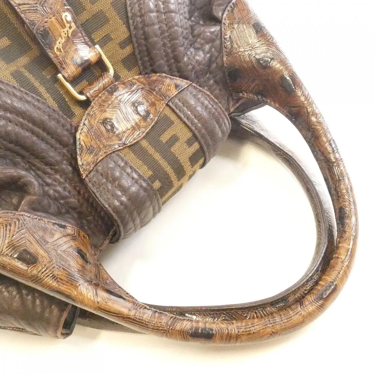 FENDI Baguette 8BR589RPU Handbag Canvas Black Canvas - Thumbnail 6