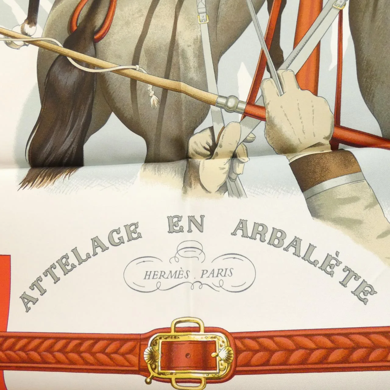 HERMES 001554S Scarf White Rank A - Thumbnail 2