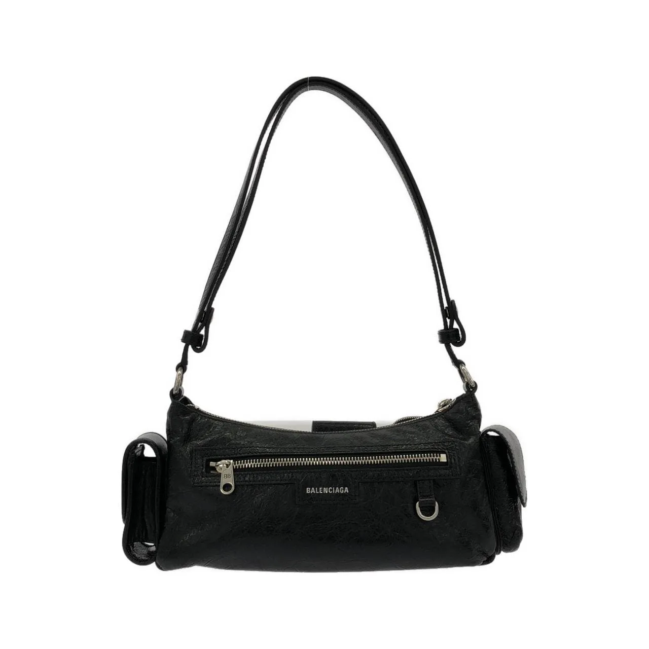 BALENCIAGA 802227 210C8 Shoulder Lambskin Black Lambskin Rank A - Thumbnail 2