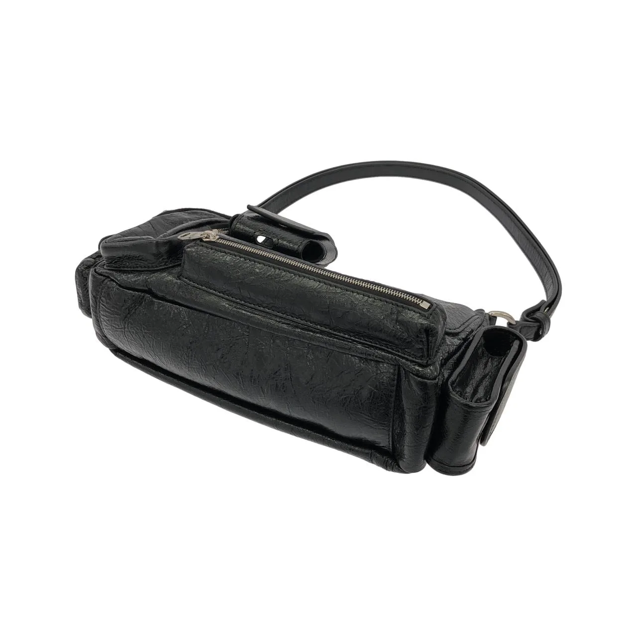 BALENCIAGA 802227 210C8 Shoulder Lambskin Black Lambskin Rank A - Thumbnail 3