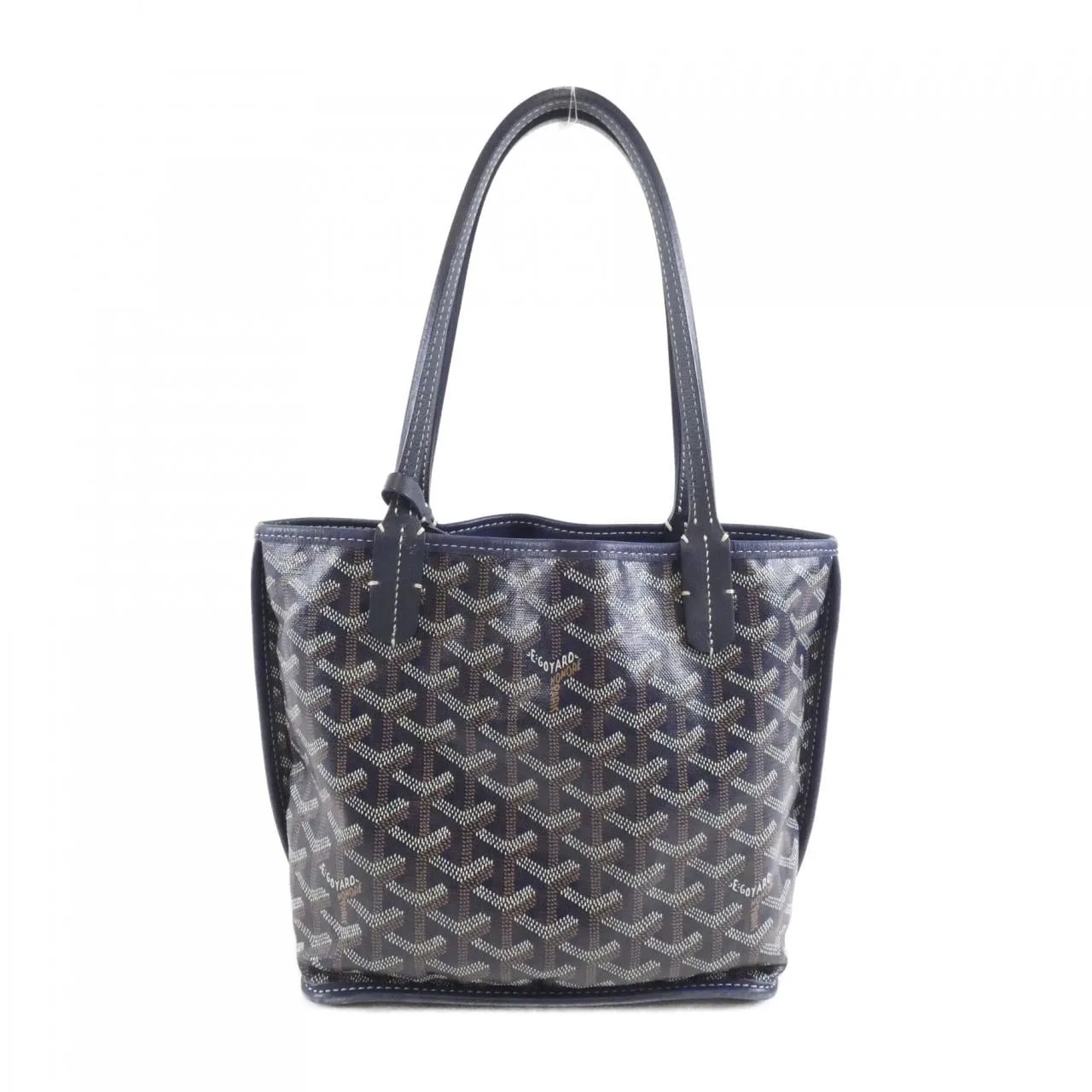 GOYARD Anjou Handbag Canvas Navy