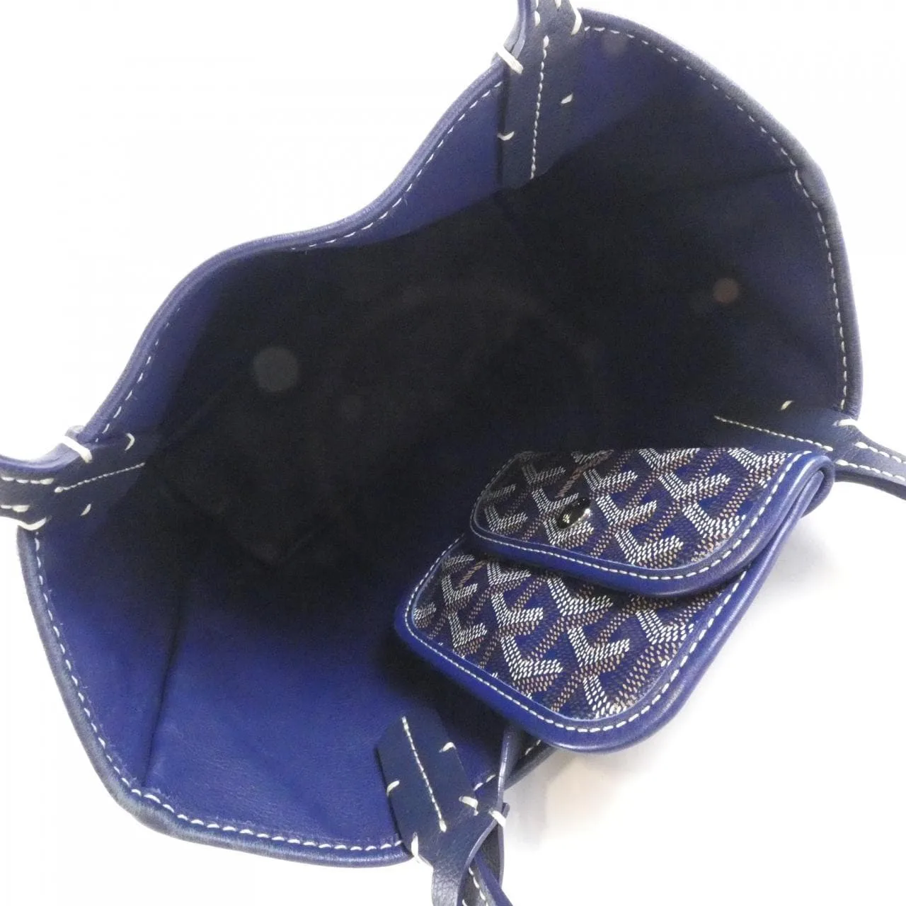 GOYARD Anjou Handbag Canvas Navy Canvas - Thumbnail 7