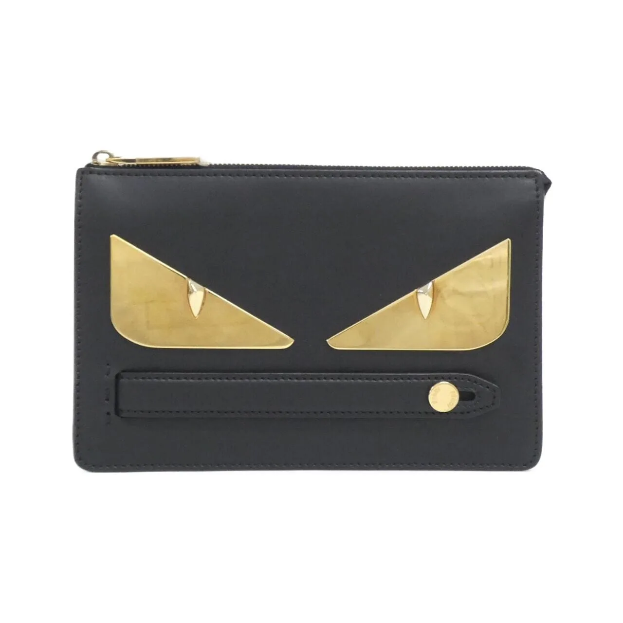 FENDI Baguette 7VA350 A3D8 Handbag Leather Black