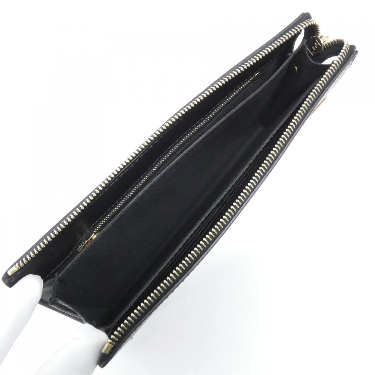 FENDI Baguette 7VA350 A3D8 Handbag Leather Black Leather - Thumbnail 8