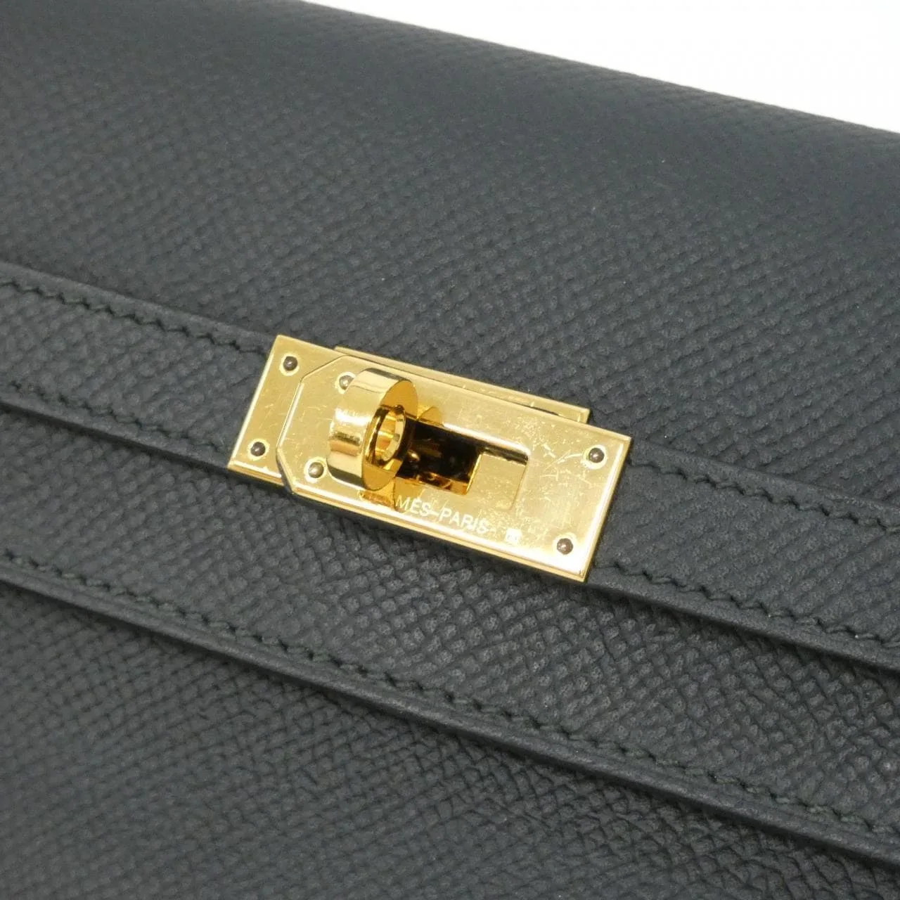 HERMES Kelly 054750CC Wallet Epsom Black Epsom Leather Rank A - Thumbnail 3